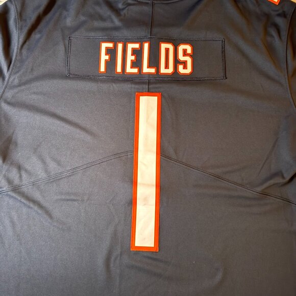 Nike Justin Fields Chicago Bears Home Game Jersey Men's Size 3X Medium Navy Blue - Picture 14 of 16